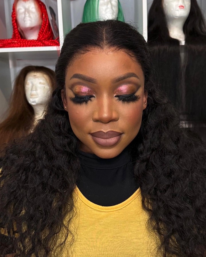 Long deep curly wig